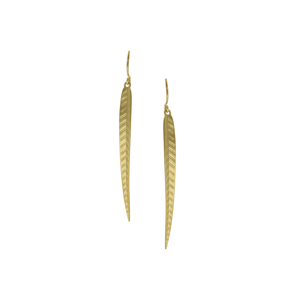 Unbranded Extra Long Leaf Earrings - Gold
