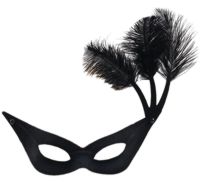 Unbranded Eyemask: Black Flyaway with feathers