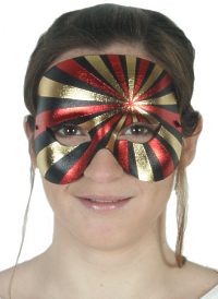 A star burst of metallic colour decorates this Psycho cocktail shaped eye mask. Two colourways to