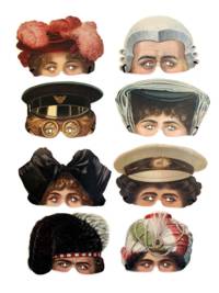 Pack of 24 Copies of geniune Edwardian eye masks on quality embossed card. As you tie them around