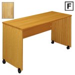 (F) Scandinavian Real Wood Veneer Mobile Desk Return-Oak