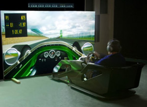 Unbranded F1 race car simulator session