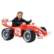 Give your child a Formula One experience with this F1 race car ride on toy. It features realistic ra