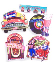 Fabulous Fifties scenes - cutout - 16 inches