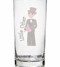 This fabulous hi ball little usher glass makes a perfect gift to give to your little Usher to say thank you on your special wedding day.The glass is a traditional style hi ball glass and already pre printed is a lovely cute design of a little usher i