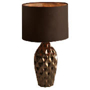Unbranded Faceted Bronze Chocolate Table Lamp