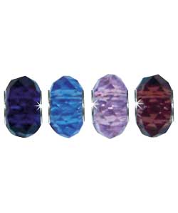 Unbranded Faceted Glass Beads - Set of 4