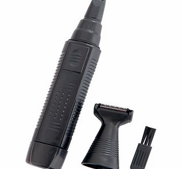 No more unsightly hair in the nostrils or ears. Use the extra interchangeable head to cut mens beards. Operates with 1 x AA battery (not supplied).