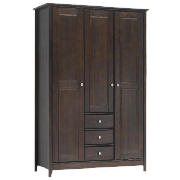 This shaker style Fairhaven 3 door 3 drawer wardrobe is made from solid* pine and comes in a chocola