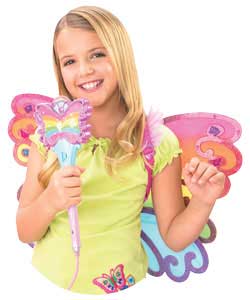 Girls will love these beautiful rainbow wings with a fun karaoke feature! Wings light-up with