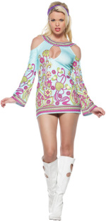 Unbranded Fancy Dress - Adult 2 Piece Groovy GoGo Costume Small/Medium
