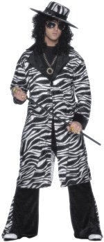 Unbranded Fancy Dress - Adult Daddy Pimp White and Black Costume