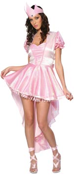 The Adult Glinda Ballerina Costume includes a crepe back satin dress with sparkle organdy inset and 