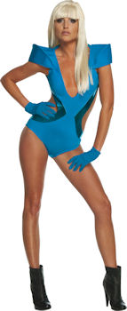 Unbranded Fancy Dress - Adult Lady Gaga Blue Swimsuit