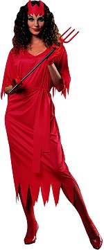 Unbranded Fancy Dress - Adult Long Devil Lady Halloween Costume