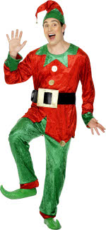 Unbranded Fancy Dress - Adult Male Elf Costume RED