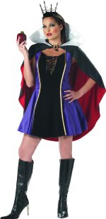 Includes dress, cape and crown.