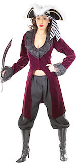 Unbranded Fancy Dress - Adult She Captain Pirate Costume Burgundy
