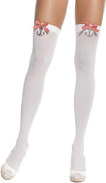 Unbranded Fancy Dress - Adult Thigh High Stockings with Bow and Mini Anchor