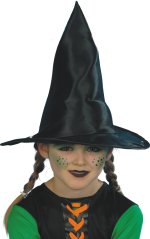 Unbranded Fancy Dress - Black Fabric Child Witch Hat