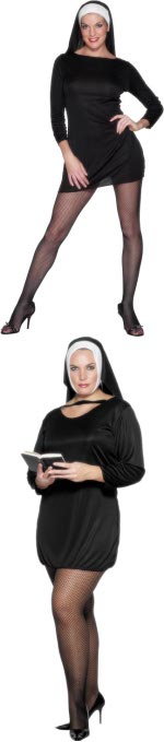 Fancy Dress - Budget Sexy Nun Costume Extra Large