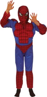 Unbranded Fancy Dress - Child Classic Spiderman Super Hero Muscle Playsuit