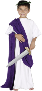 The Child Emperor Augustus Costume includes a gown and coordinating toga.