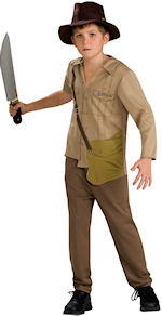 Official licensed Child Indiana Jones Costume includes shirt, trousers, hat and EVA whip.