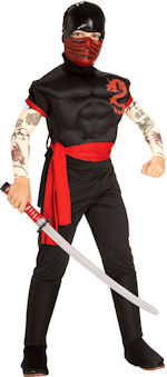 Unbranded Fancy Dress - Child Muscle Chest Ninja Warrior Costume Small