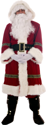Unbranded Fancy Dress - Christmas Santa Coat and Hood - Super Deluxe Old Time