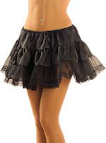 Unbranded Fancy Dress - Lace and Satin Petticoat BLACK
