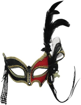 Unbranded Fancy Dress - Masked Ball Mask with Feathers