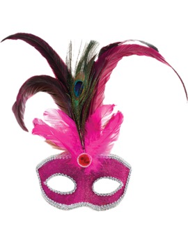 Unbranded Fancy Dress - Masquerade Mask with Feathers