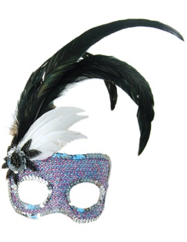 Unbranded Fancy Dress - Purple and Silver Carnival Mask