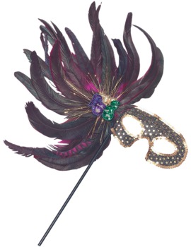 Unbranded Fancy Dress - Sequin Mask with Feathers