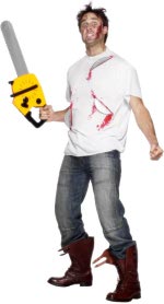 Unbranded Fancy Dress - T-Shirt Horror Saw and Blood Spatters Halloween Costume