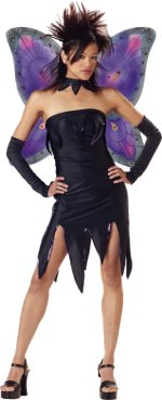 Includes dress, wings, glovelettes and choker.