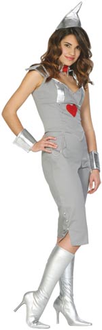 The Teen Tin Girl Costume includes a stretch twill bodice with silver lam
