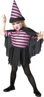 Unbranded Fancy Dress - Toddler Cute Pink Striped Witch Costume Small