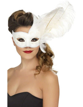 Unbranded Fancy Dress - White Masquerade Mask