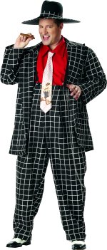 Unbranded Fancy Dress - Zoot Suit and Hat Combination (BLACK/WHITE) (FC)