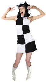 Unbranded Fancy Dress Costumes - 60` Dress and Cap BLACK/WHITE Dress 16 EU 42
