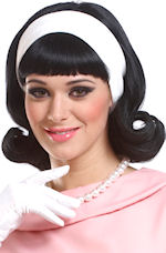 Unbranded Fancy Dress Costumes - Adult 1950s Wig with Detachable Headband - Black
