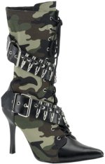 One pair of adult army girl boots featuring 3.75 inch heels and silver bullet detailing.