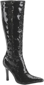 Unbranded Fancy Dress Costumes - Adult Black Sequined Boots X Small (US Size 6)