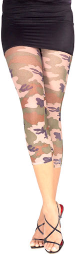 Unbranded Fancy Dress Costumes - Adult Camouflage Footless Tights