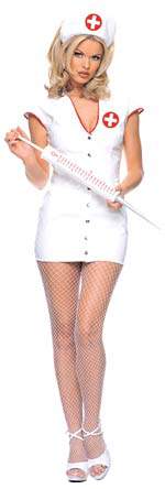 Unbranded Fancy Dress Costumes - Adult Cheeky Vinyl Nurse WHITE Small