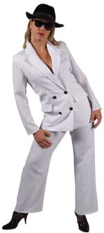 Unbranded Fancy Dress Costumes - Adult Gangster Lady - White Extra Large