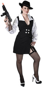 Unbranded Fancy Dress Costumes - Adult Gangster Lady Mini Dress Extra Large