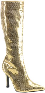 Unbranded Fancy Dress Costumes - Adult Gold Sequined Boots Extra Small (US Size 6)